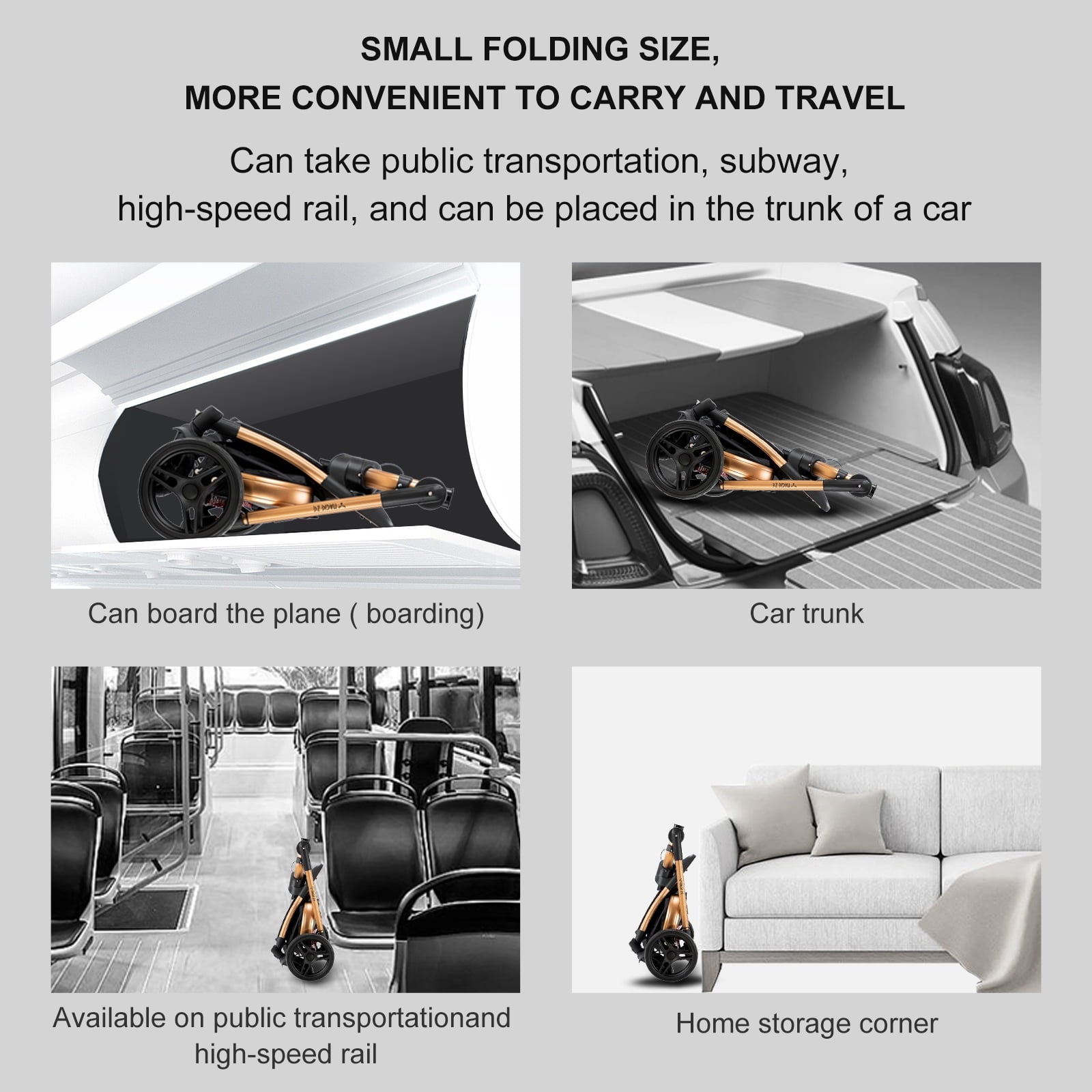 2 in 1 Convertible Baby Stroller ,Reversible Travel Stroller with Foldable Carriage,  Removable Bassinet Pram for Newborns,Infant,Unisex,BLACK