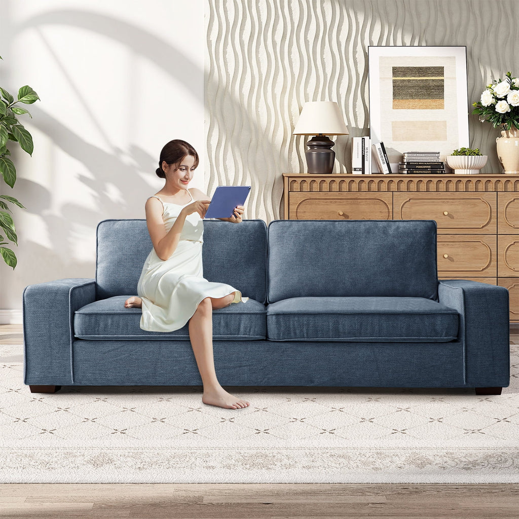 88.58" Comfy Sofa with Adjustable Headrest for Living Room Couches for small Apartment Furniture