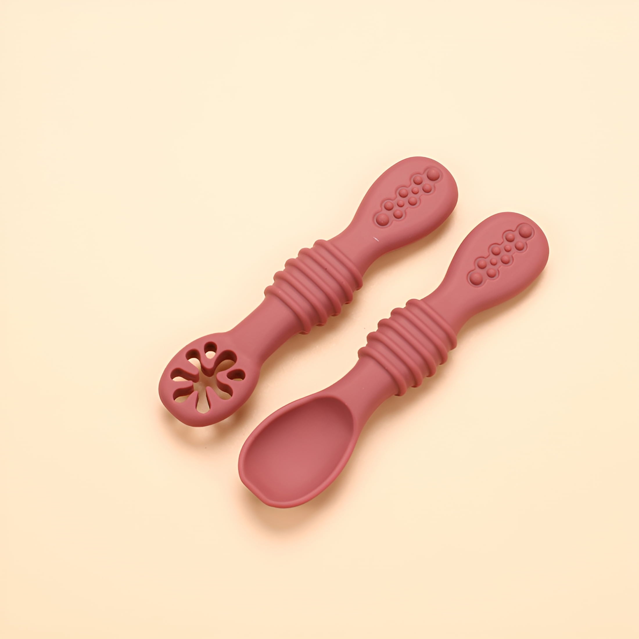 ACDANC 1Set Baby Spoon Food Grade Non-Deformable Silicone Toddler Feeding Training Spoon Utensils for Kids Spoons