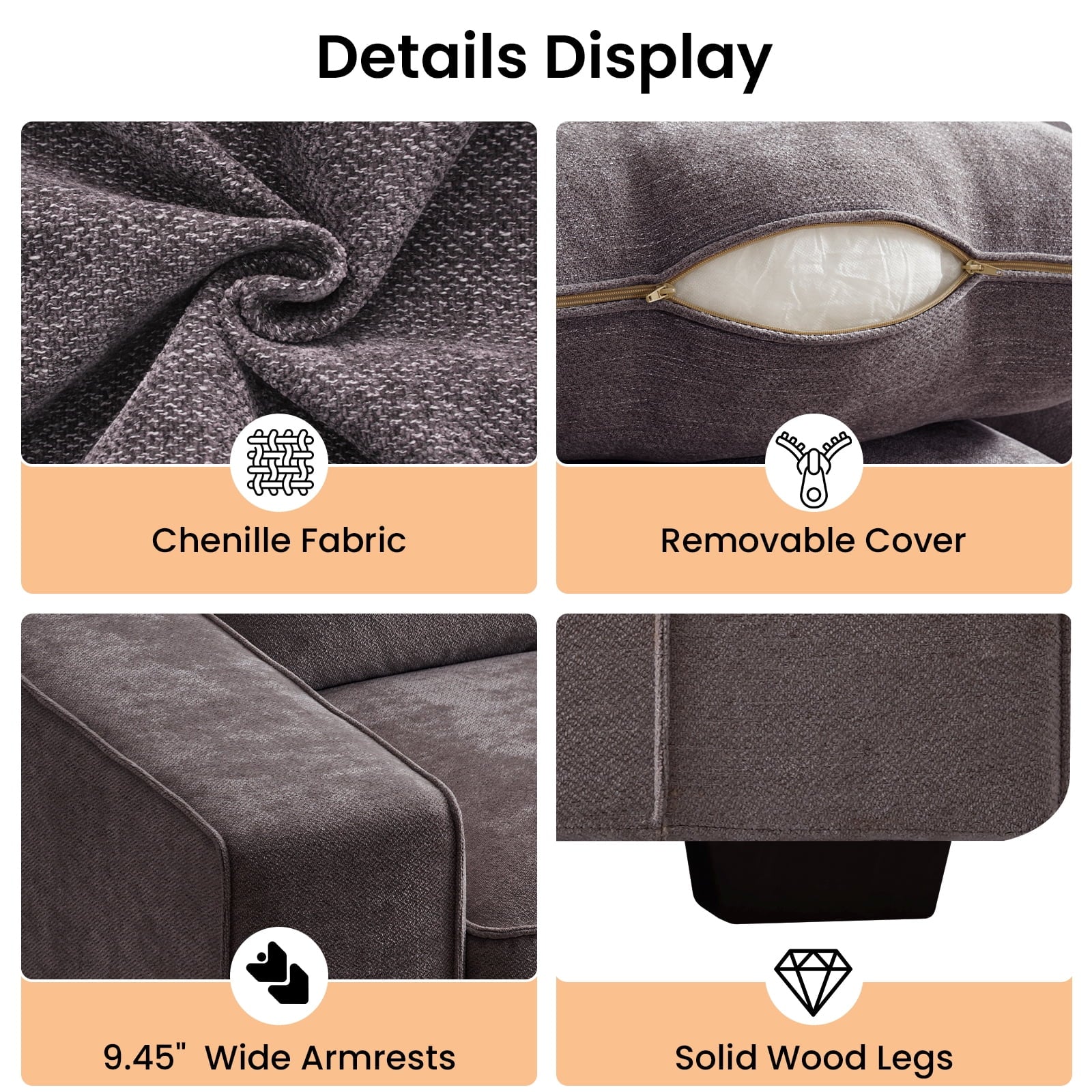 71.25" Comfy Sofa with Adjustable Headrest for Living Room Couches for small Apartment Furniture