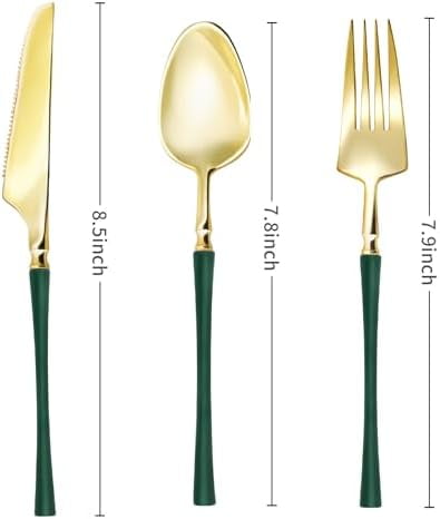 150pcs Gold Plastic Silverware, High End Disposable Cutlery with Pink Handle Include 50 Forks, 50 Spoons, 50 Knives, Perfect for Birthdays, Parties, Weddings, and More