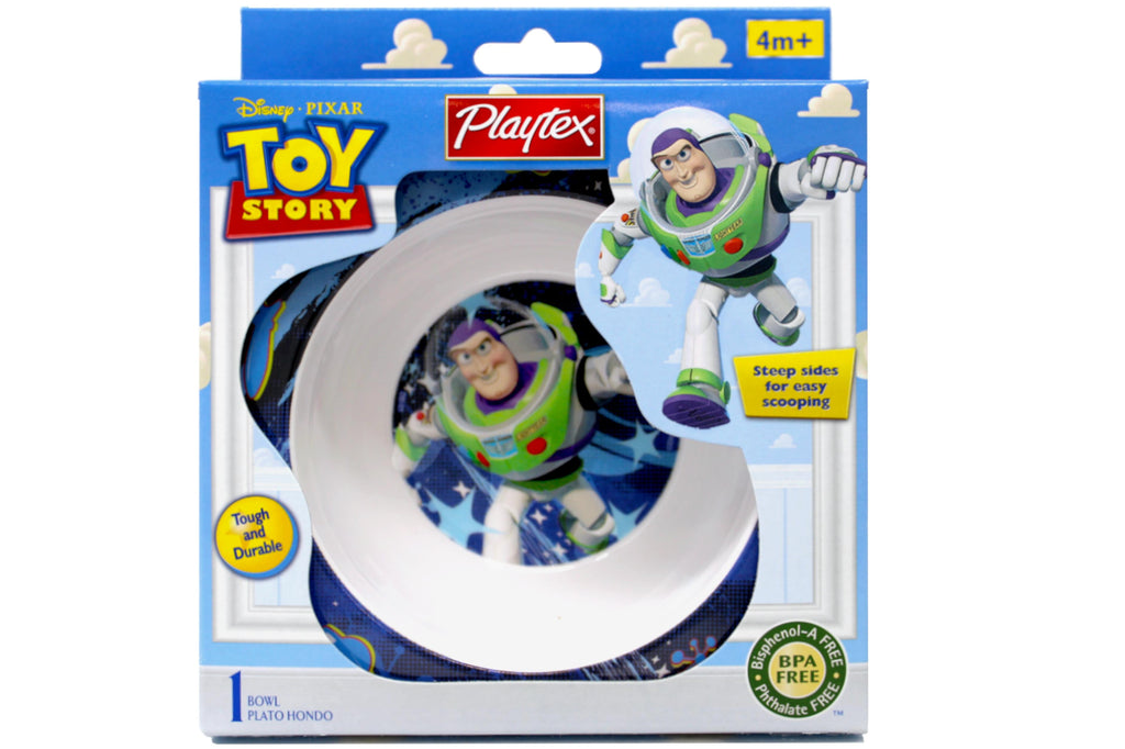 5 Pack - Playtex Toy Story Bowl,Steep sides for easy scooping, BPA Free, Designs May Vary