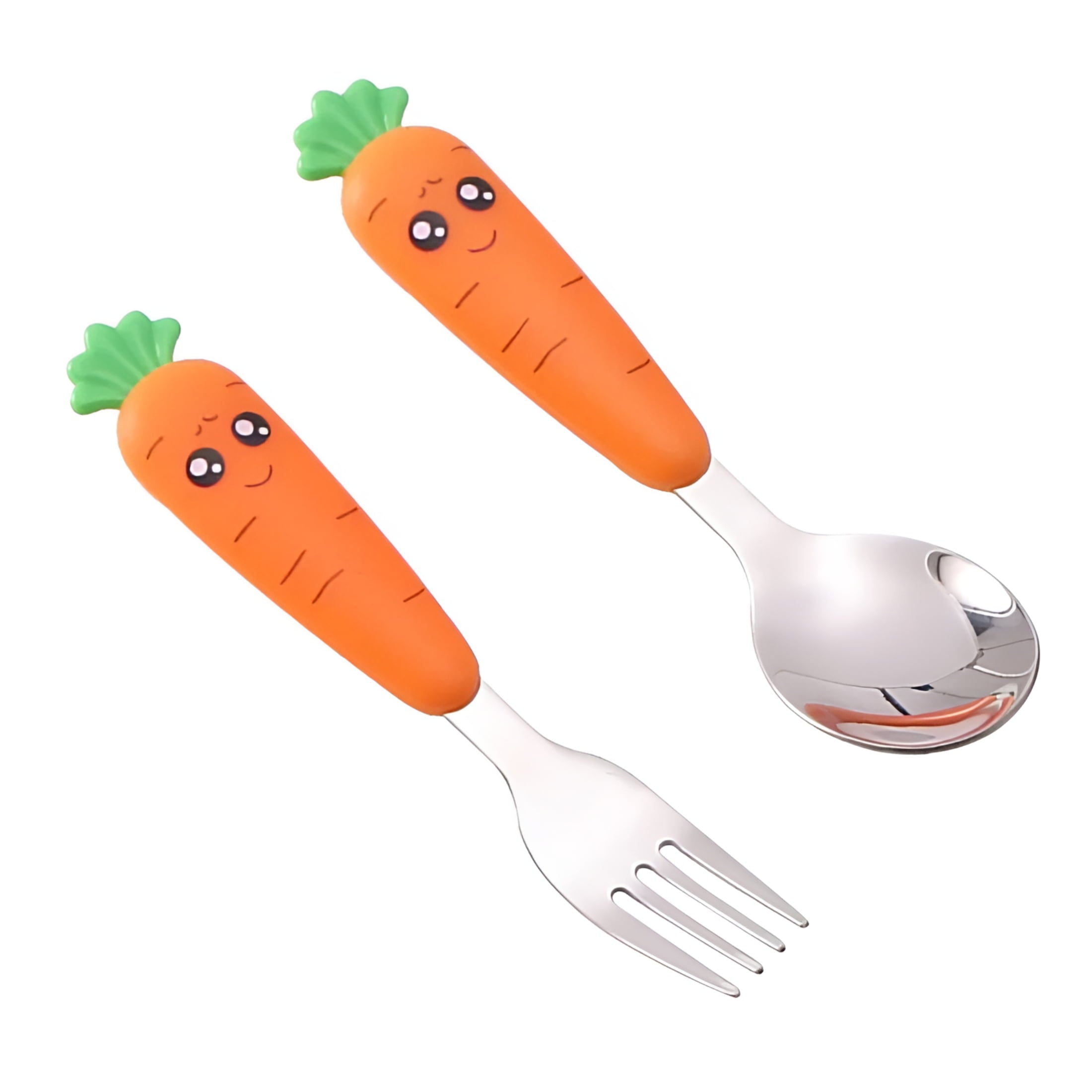 ACDANC 1 Set Toddler Utensils Baby Scraping Spoon Stainless Steel Fork Spoon Tableware