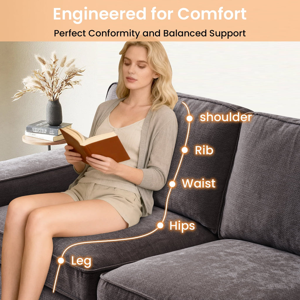 71.25" Comfy Sofa with Adjustable Headrest for Living Room Couches for small Apartment Furniture