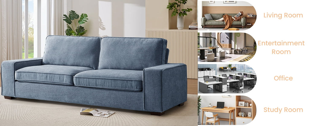 88.58" Comfy Sofa with Adjustable Headrest for Living Room Couches for small Apartment Furniture