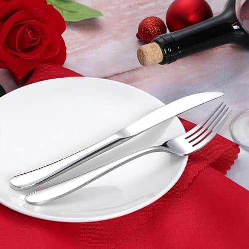 65 Piece Heavy Duty Silverware Set with Serving Pieces, Stainless Steel Cutlery Flatware Set for 12