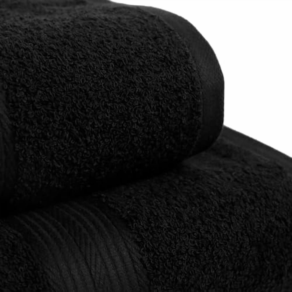 6 Piece Oversized Fade resistant Towel set, 100% Cotton towels for bathroom, soft and absorbent, 2 Bath Towels, 2 Hand Towels and 2 Washcloths bathroom towel set, Black