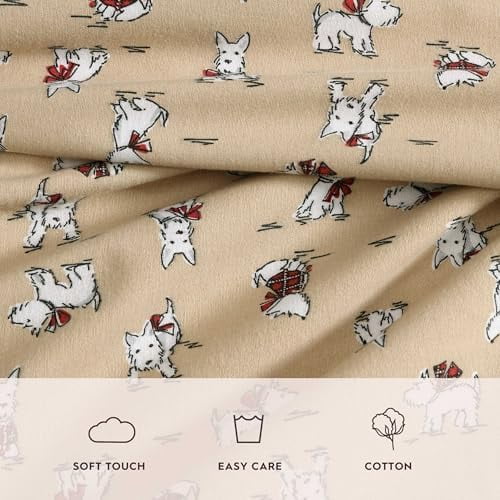 - Flannel Sheets Queen Size, Anti-Pilling & Wrinkle Resistant Cotton, Touchably Soft for All-Season Comfort - Bed Sheets with Matching Pillowcases & Fitted Sheet (Mulholland Plaid Blue)