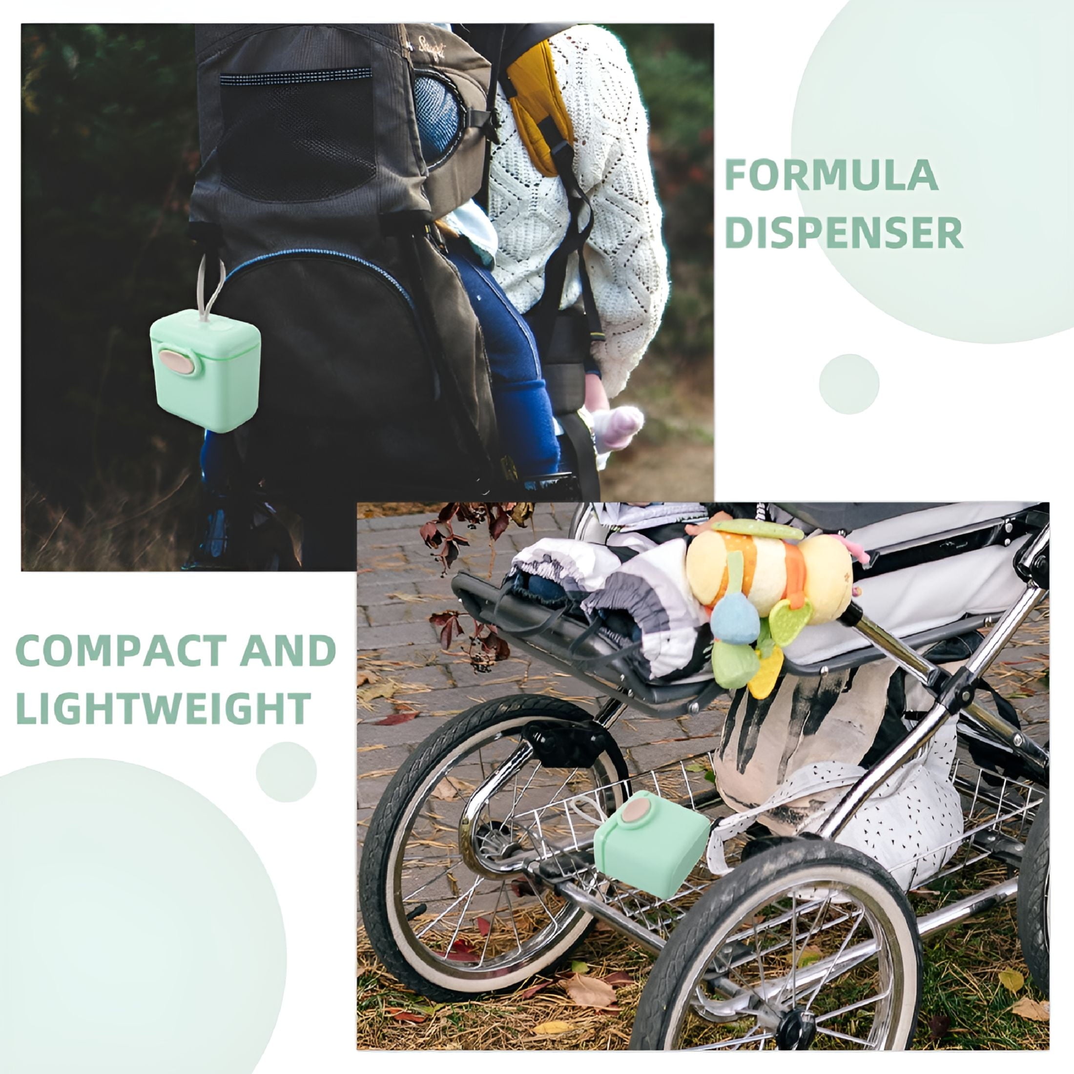 ACDANC 2Pcs Portable Formula Dispenser for Travel Easy Access Compact Lightweight Safe Reliable Silicone