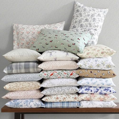 - Flannel Sheets Queen Size, Anti-Pilling & Wrinkle Resistant Cotton, Touchably Soft for All-Season Comfort - Bed Sheets with Matching Pillowcases & Fitted Sheet (Mulholland Plaid Blue)