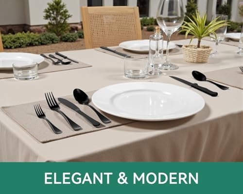 49-Piece Black Silverware Set with Organizer, Stainless Steel Flatware Set for 8 with Drawer Tray, Cutlery Steak Knives Fork Spoon for Home Restaurant, Mirror Finish, Dishwasher Safe