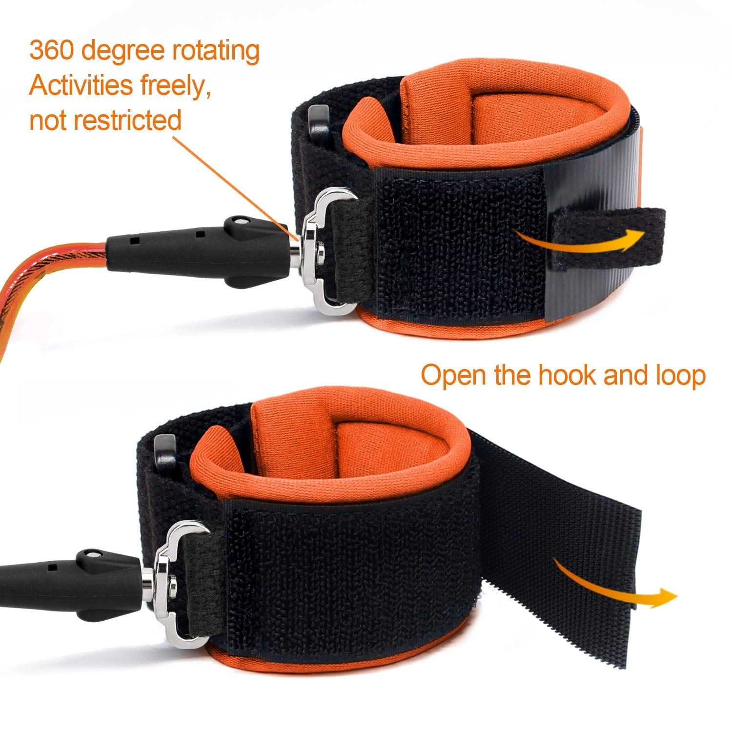 2 Packs Anti Lost Wrist Link Safety Wrist Link for Toddlers,Anti Lost Wrist Link for Kids,Babies & Kids（Orange + Blue）