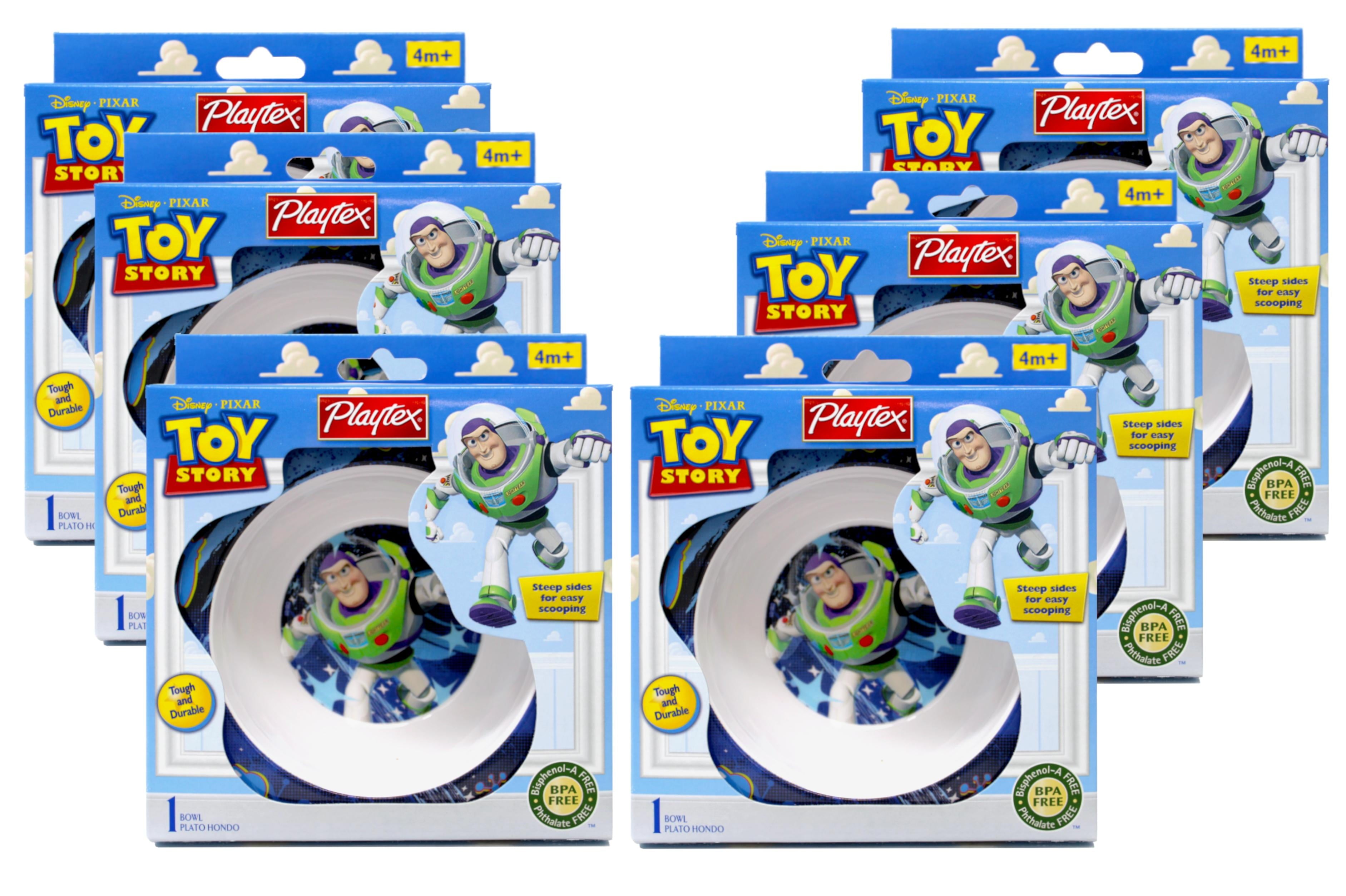 6 Pack - Playtex Toy Story Bowl,Steep sides for easy scooping, BPA Free, Designs May Vary