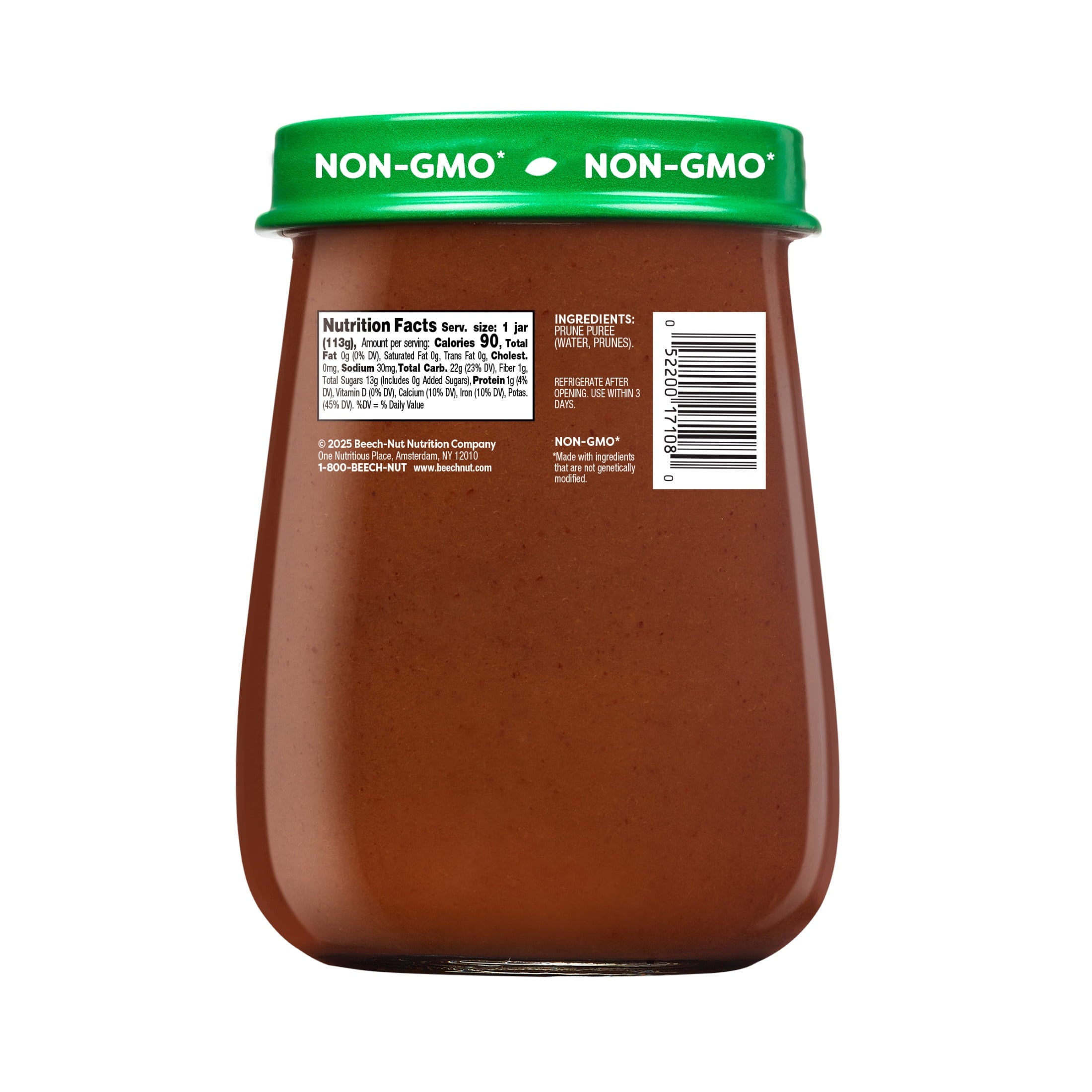 (10 pack) Beech-Nut Naturals Stage 1 Baby Food, Prunes, 4 oz Jar