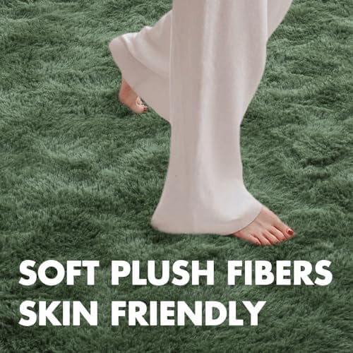 6x9 Ft Large Shag Rugs for Living Room Decor, Tie-Dyed Ultra Soft Fluffy Furry Area Rugs for Bedroom Indoor Floor, Aesthetic Carpet for Kids Home (Dark Grey)