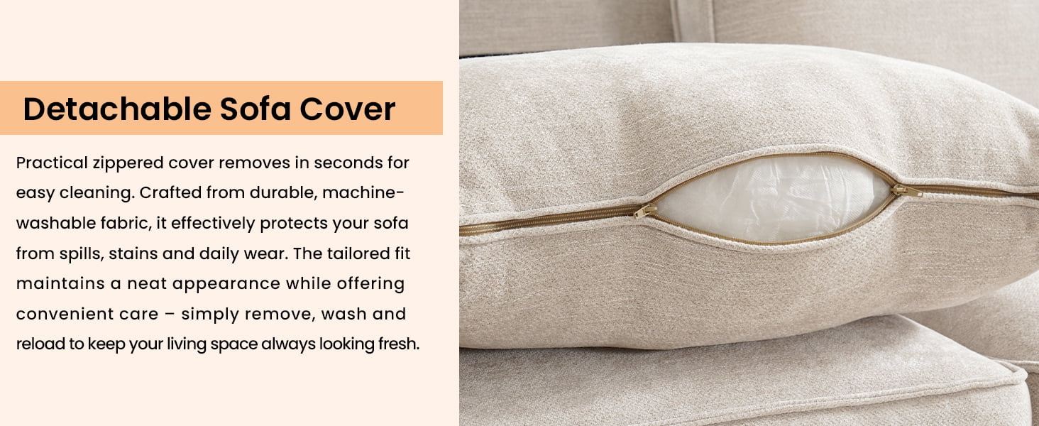 100" Comfy Sofa with Adjustable Headrest for Living Room Couches for small Apartment Furniture