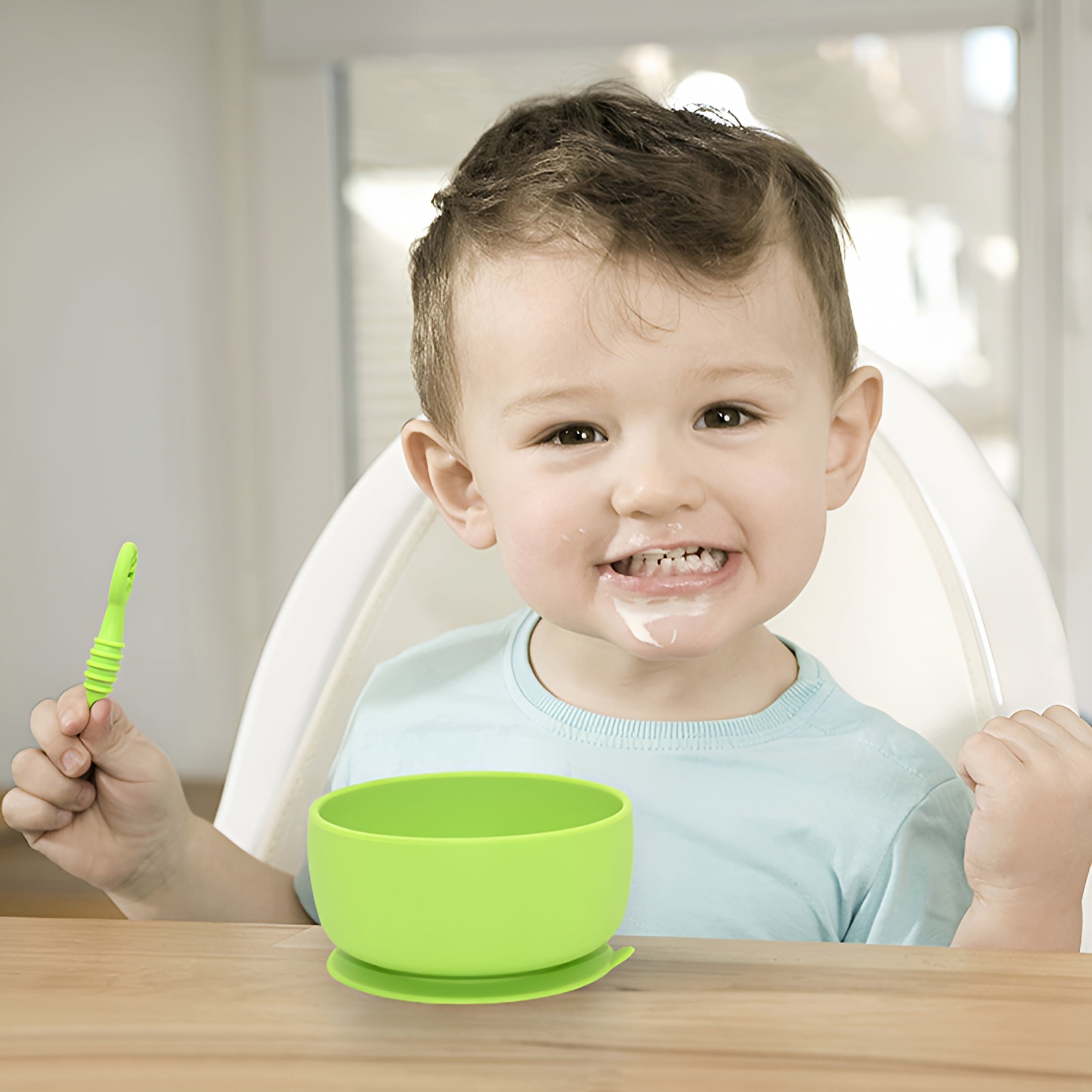 ACDANC 1Set Baby Spoon Food Grade Non-Deformable Silicone Toddler Feeding Training Spoon Utensils for Kids Spoons