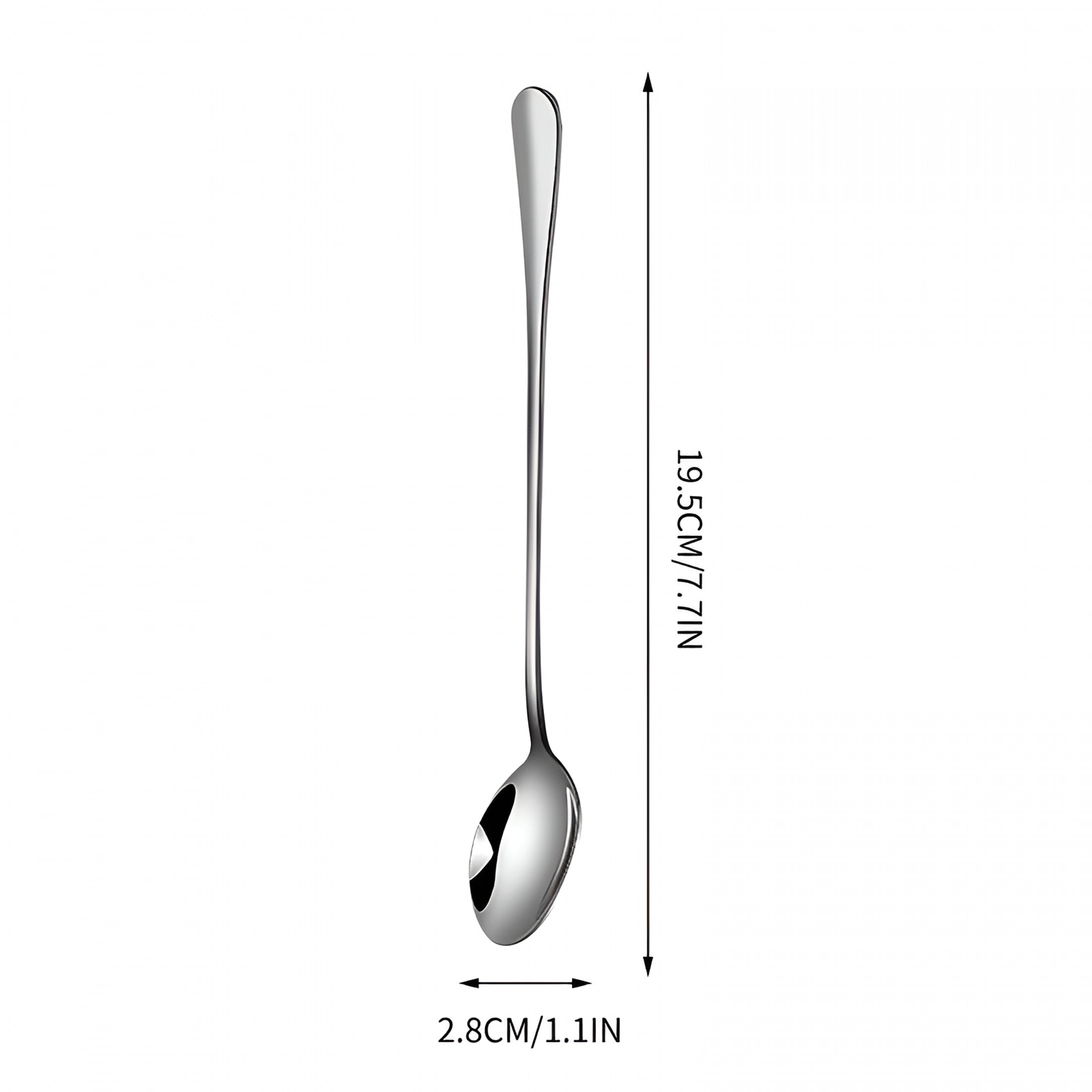 ACDANC 7.7-Inch Long Handle Ice Tea Spoons, Stainless Steel Ice Cream Spoon, Long Spoons for Stirring, Cocktail, Dessert, Coffee, Sundae, Shakes 4Pcs Tea Spoons