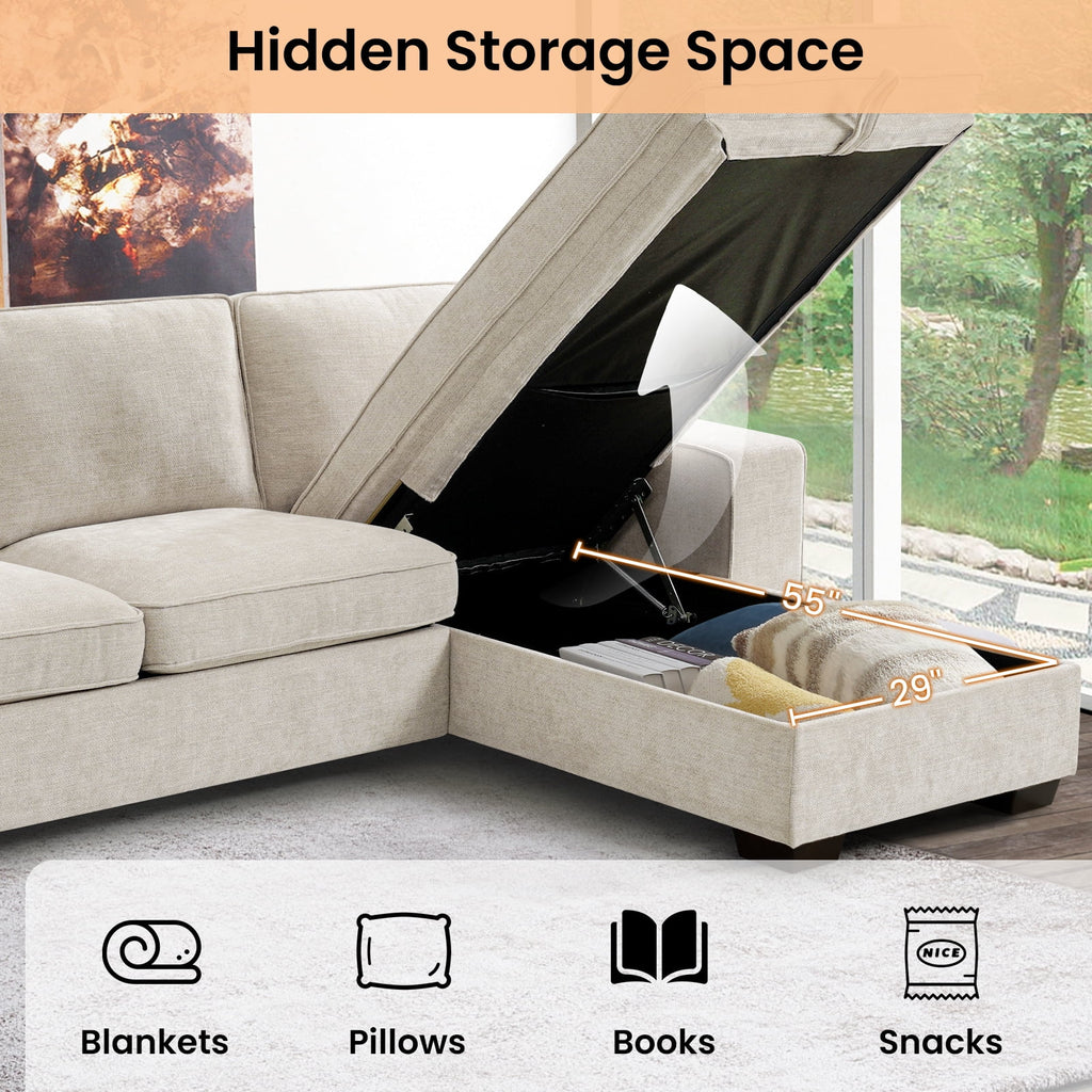 100" Comfy Sofa with Adjustable Headrest for Living Room Couches for small Apartment Furniture