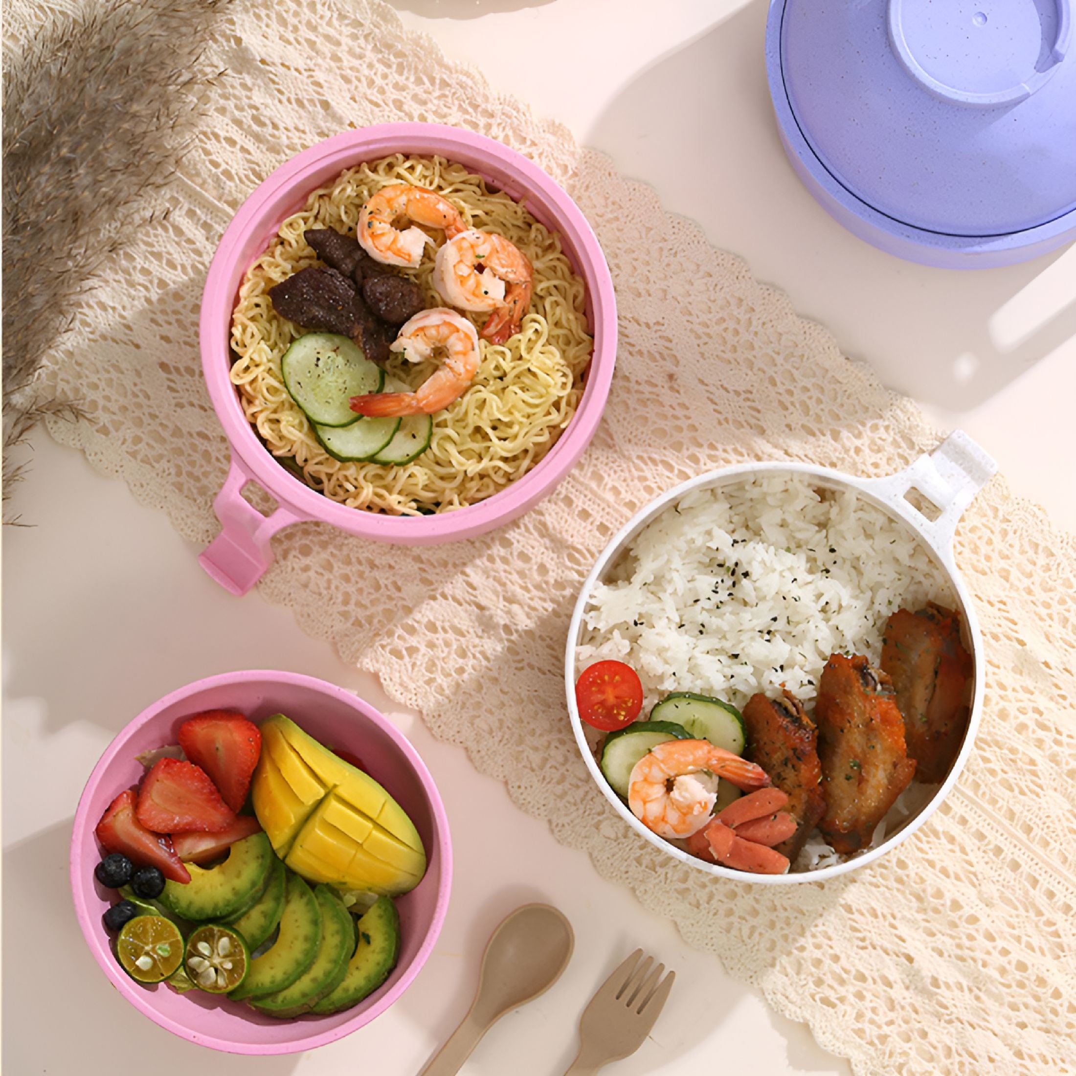 ACDANC Baby Feeding Bowl and Spoon Set, Eco-Friendly Wheat Straw (2 pcs)