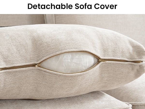 100" Comfy Sofa with Adjustable Headrest for Living Room Couches for small Apartment Furniture