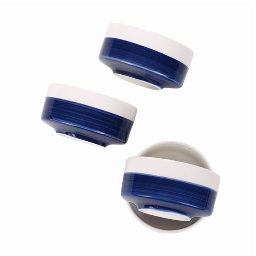 10 OZ WhiteBule Ceramic Bowls Set of 4 -  Cereal Bowl,Soup Bowls for Kitchen, Ramen Bowl, Microwave Safe for Oatmeal, Fruit,Salad and Rice Bowl - Dishwasher & Microwave Safe,White blue