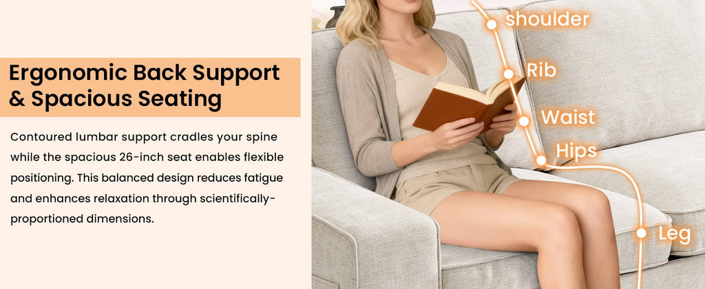 100" Comfy Sofa with Adjustable Headrest for Living Room Couches for small Apartment Furniture