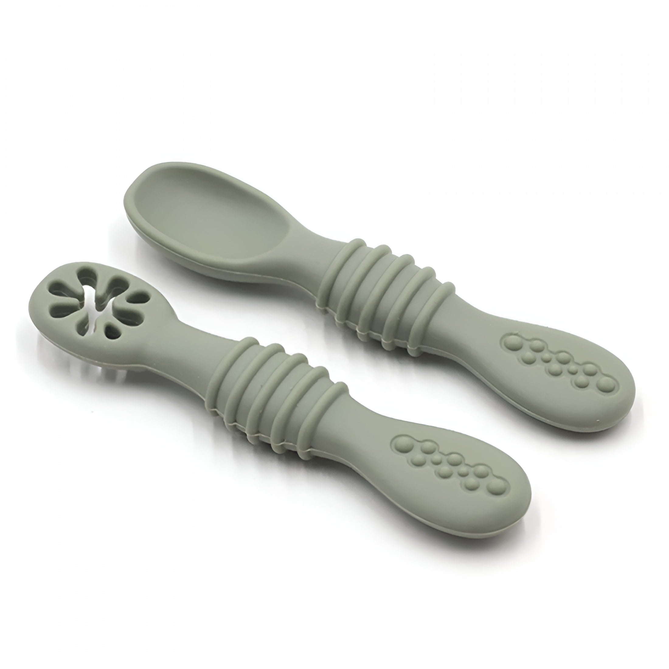 ACDANC 1Set Baby Spoon Food Grade Non-Deformable Silicone Toddler Feeding Training Spoon Utensils for Kids Silicone Baby Spoons