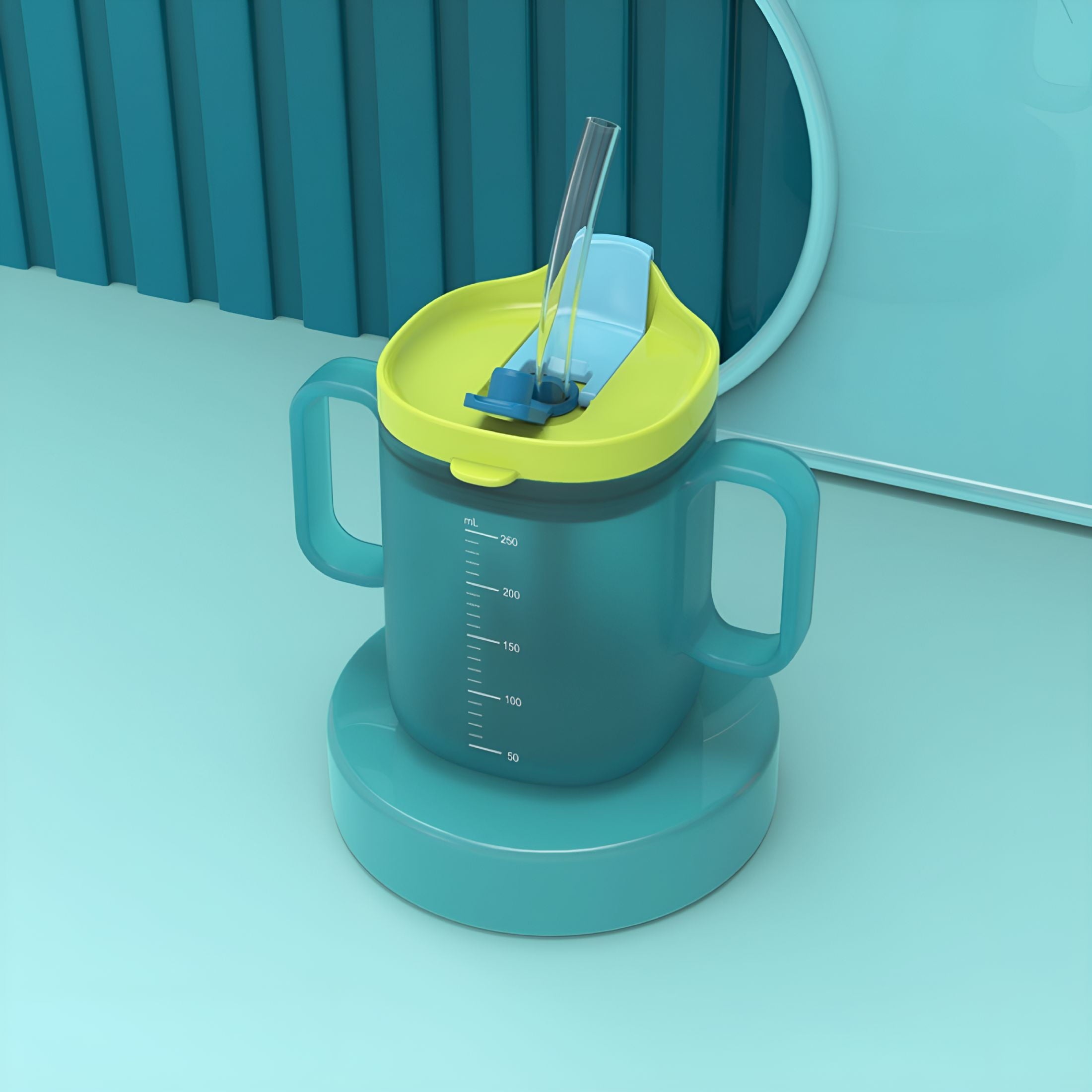 ACDANC Adult Sippy Cups for Elderly, Plastic Spill Proof Cups with 2 Handles and Lid Elderly Drinking Cups for Adults Hospital Disabled Handicapped Patients (10 oz, 300 ml)