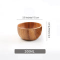Acacia Wooden Fruit Salad Bowl, Japanese Style Rice Bowl, Single Wooden Ramadan Tableware, Utensils for Kitchen, Wood Soup Bowls