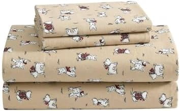 - Flannel Sheets Queen Size, Anti-Pilling & Wrinkle Resistant Cotton, Touchably Soft for All-Season Comfort - Bed Sheets with Matching Pillowcases & Fitted Sheet (Mulholland Plaid Blue)