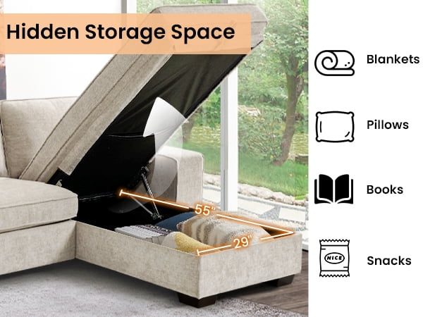 100" Comfy Sofa with Adjustable Headrest for Living Room Couches for small Apartment Furniture