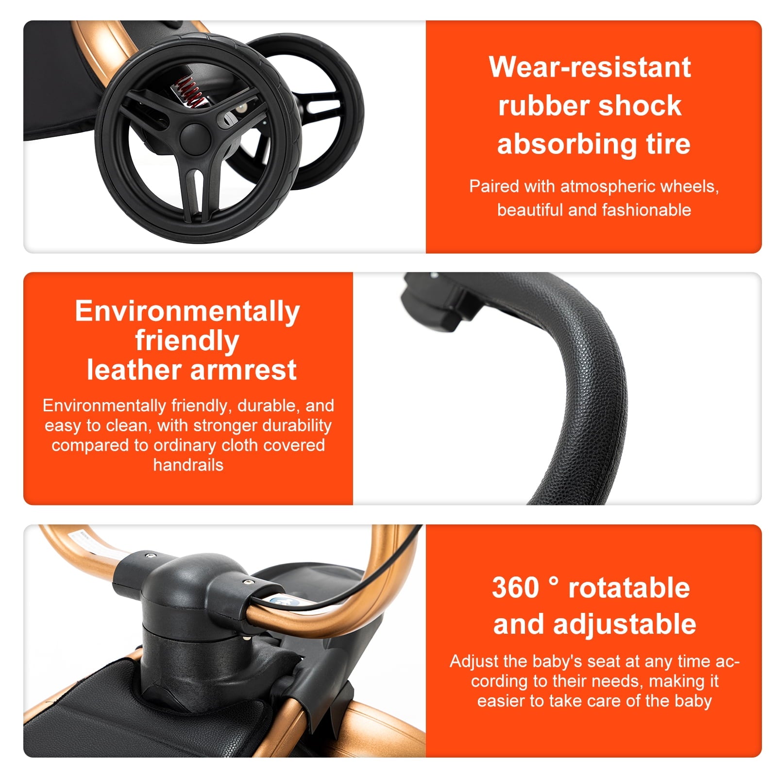 2 in 1 Convertible Baby Stroller ,Reversible Travel Stroller with Foldable Carriage,  Removable Bassinet Pram for Newborns,Infant,Unisex,BLACK