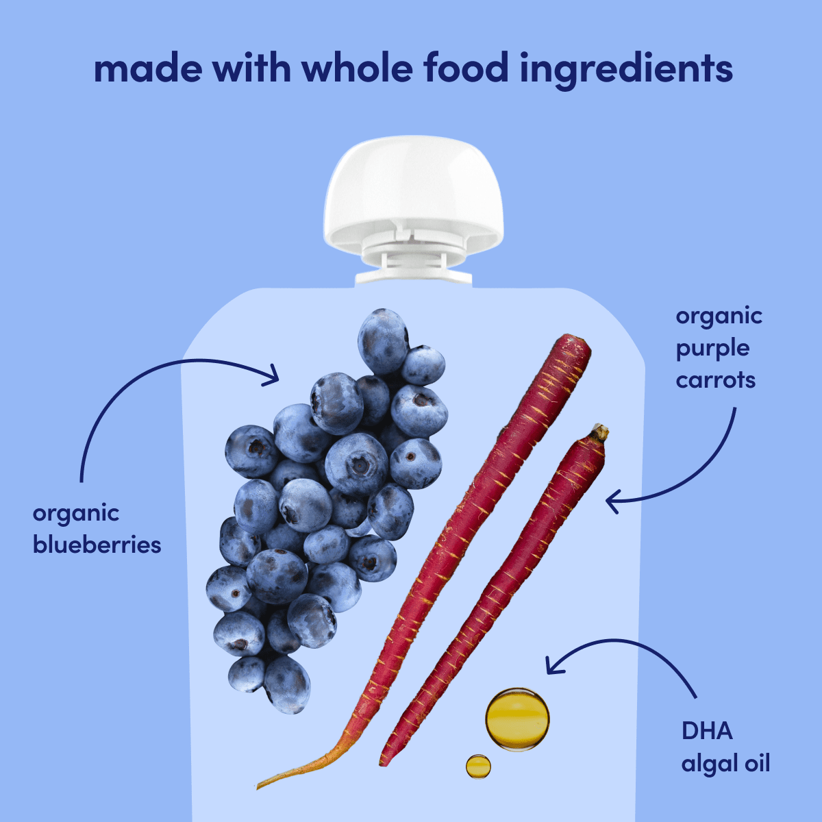 (12 pack) Cerebelly Organic Stage 2 Baby Food, Purple Carrot Blueberry Banana Smoothie, 4 oz, Pouch