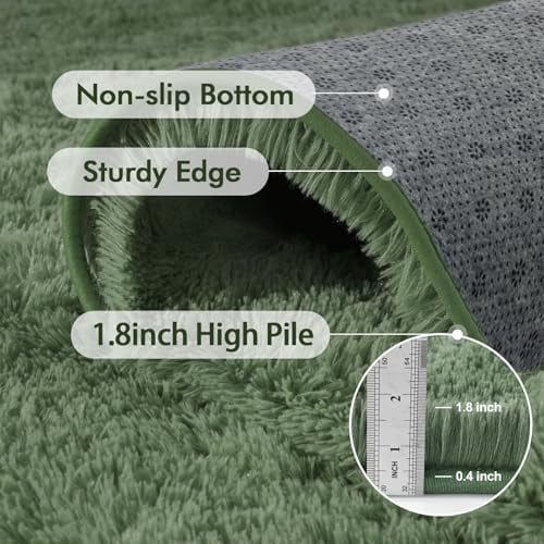 6x9 Ft Large Shag Rugs for Living Room Decor, Tie-Dyed Ultra Soft Fluffy Furry Area Rugs for Bedroom Indoor Floor, Aesthetic Carpet for Kids Home (Dark Grey)