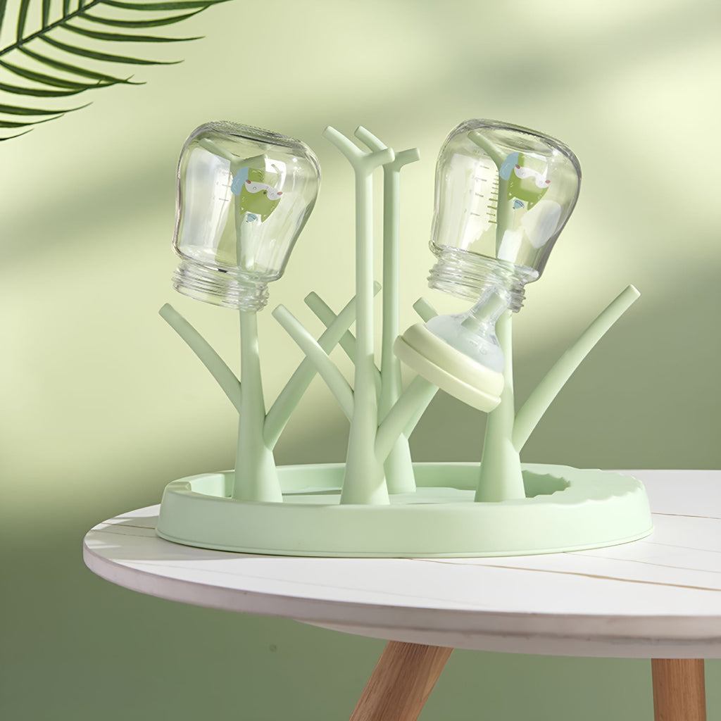 ACDANC 1Pcs Baby Bottle Drying Rack, Small Portable Bottle Dryer Holder for Nipples, Cups, Pump Parts and Accessories (Pink)