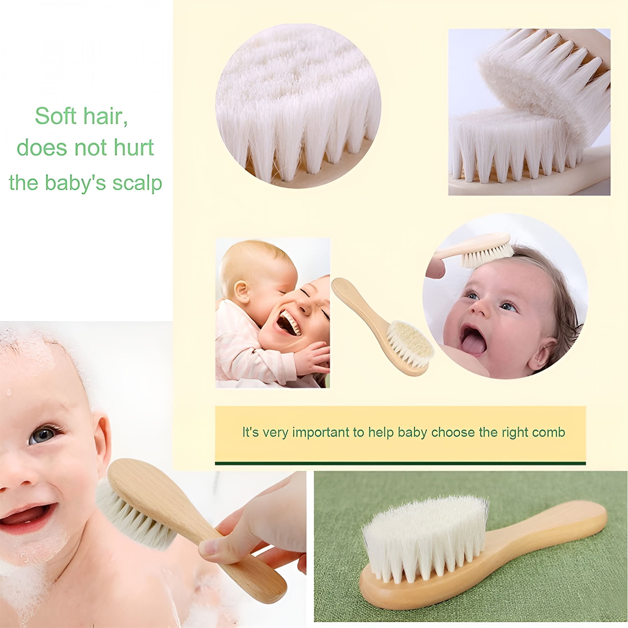ACDANC Baby Brush With Wooden Handle And Super Soft Goat Bristles For Newborns And Toddlers