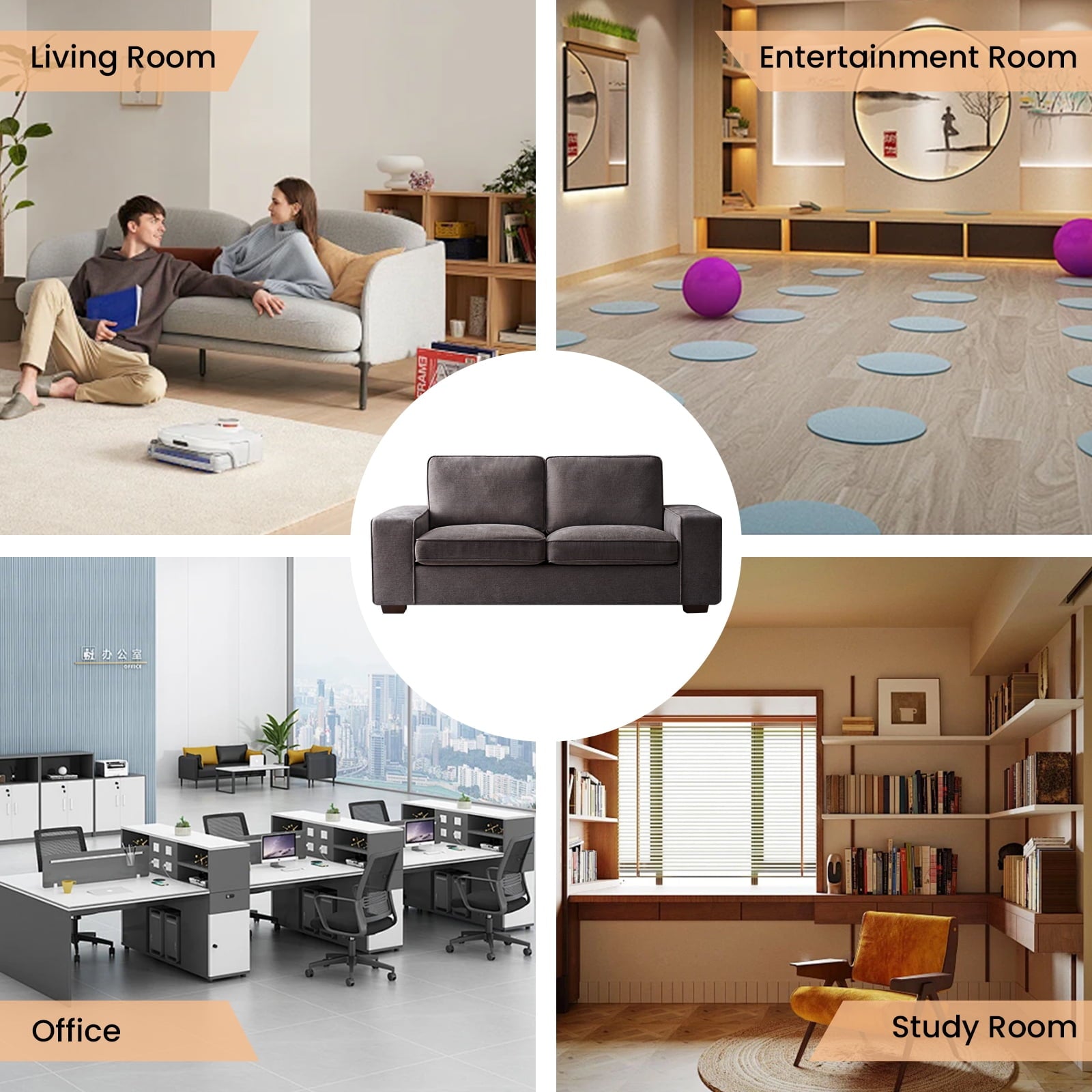 71.25" Comfy Sofa with Adjustable Headrest for Living Room Couches for small Apartment Furniture