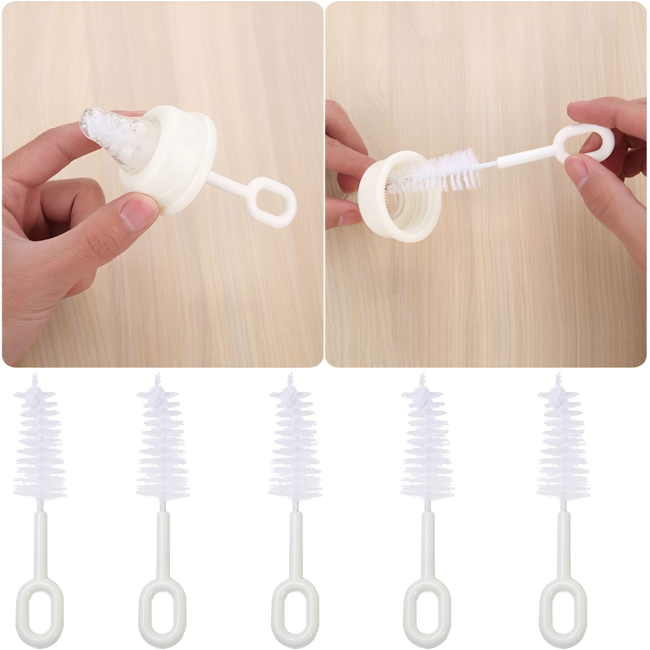 ACDANC 5/10/15 Pieces Nipple Bottle Brushes Baby Bottle Nipple Cleaner for Drinking Cups, Bottles and Tubes Bottle.