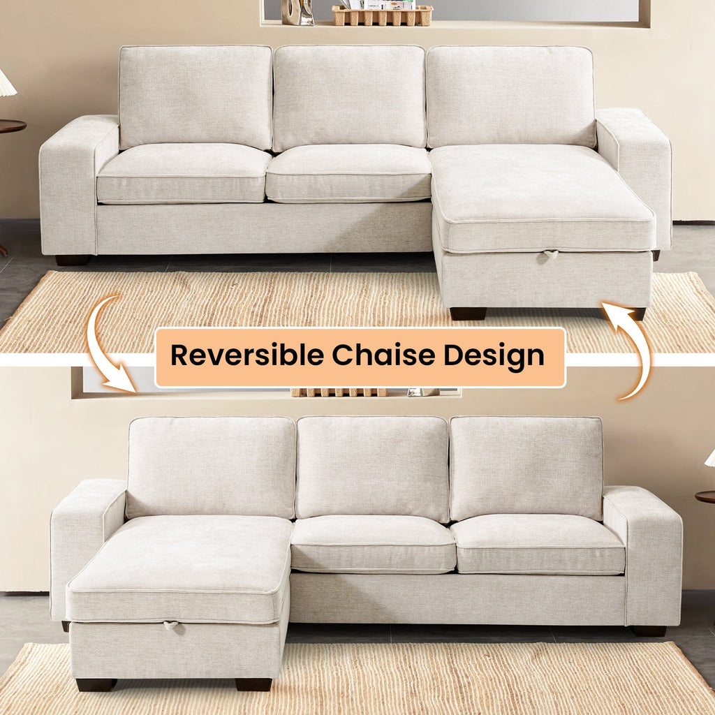 100" Comfy Sofa with Adjustable Headrest for Living Room Couches for small Apartment Furniture