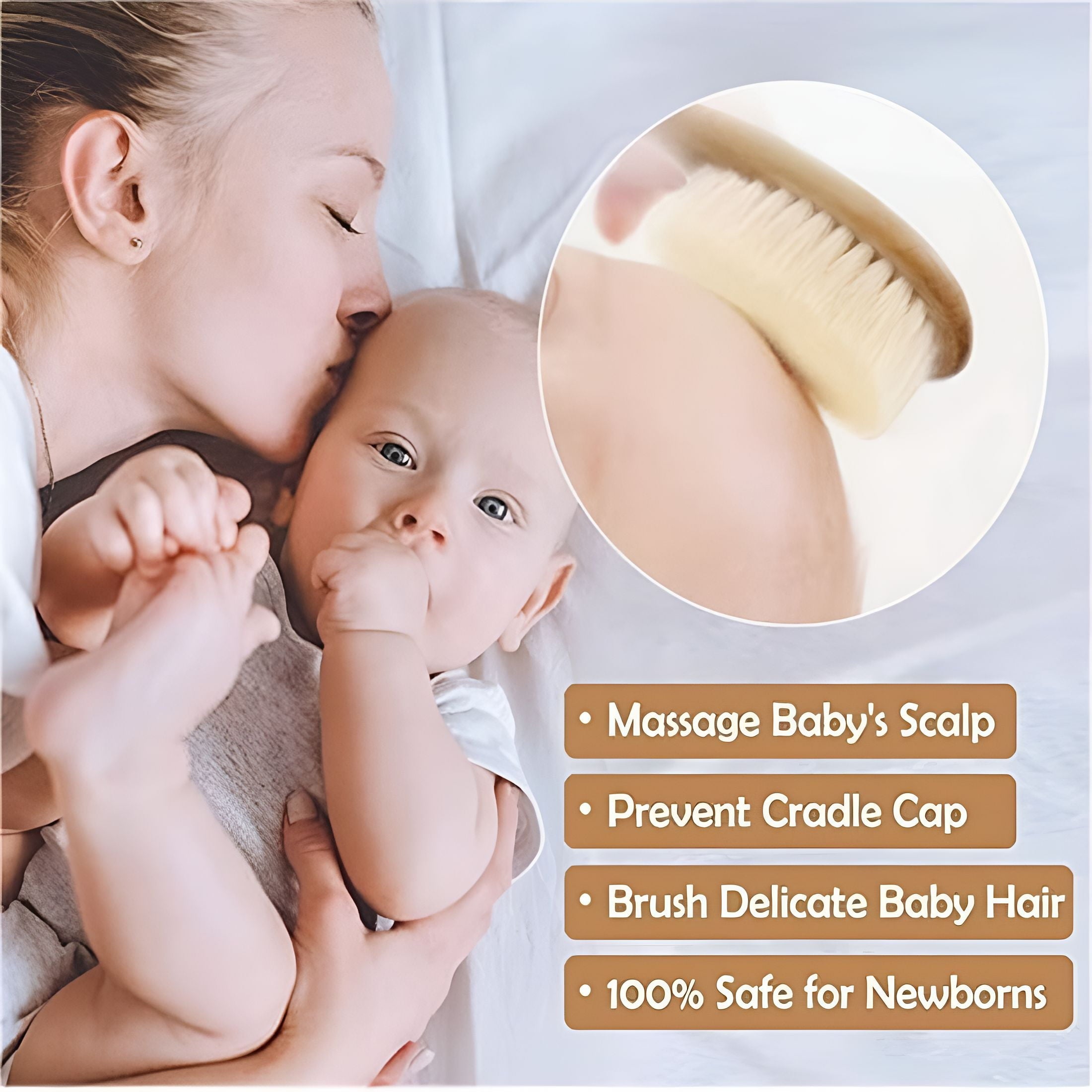 ACDANC Baby Brush With Wooden Handle And Super Soft Goat Bristles For Newborns And Toddlers