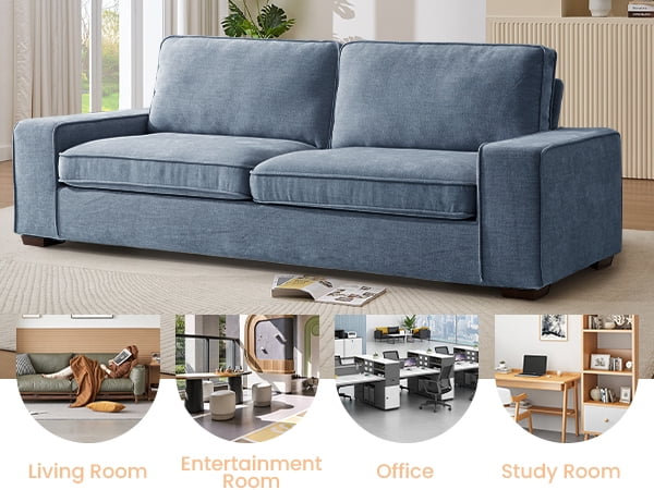 88.58" Comfy Sofa with Adjustable Headrest for Living Room Couches for small Apartment Furniture