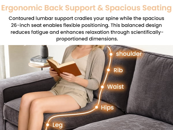 71.25" Comfy Sofa with Adjustable Headrest for Living Room Couches for small Apartment Furniture