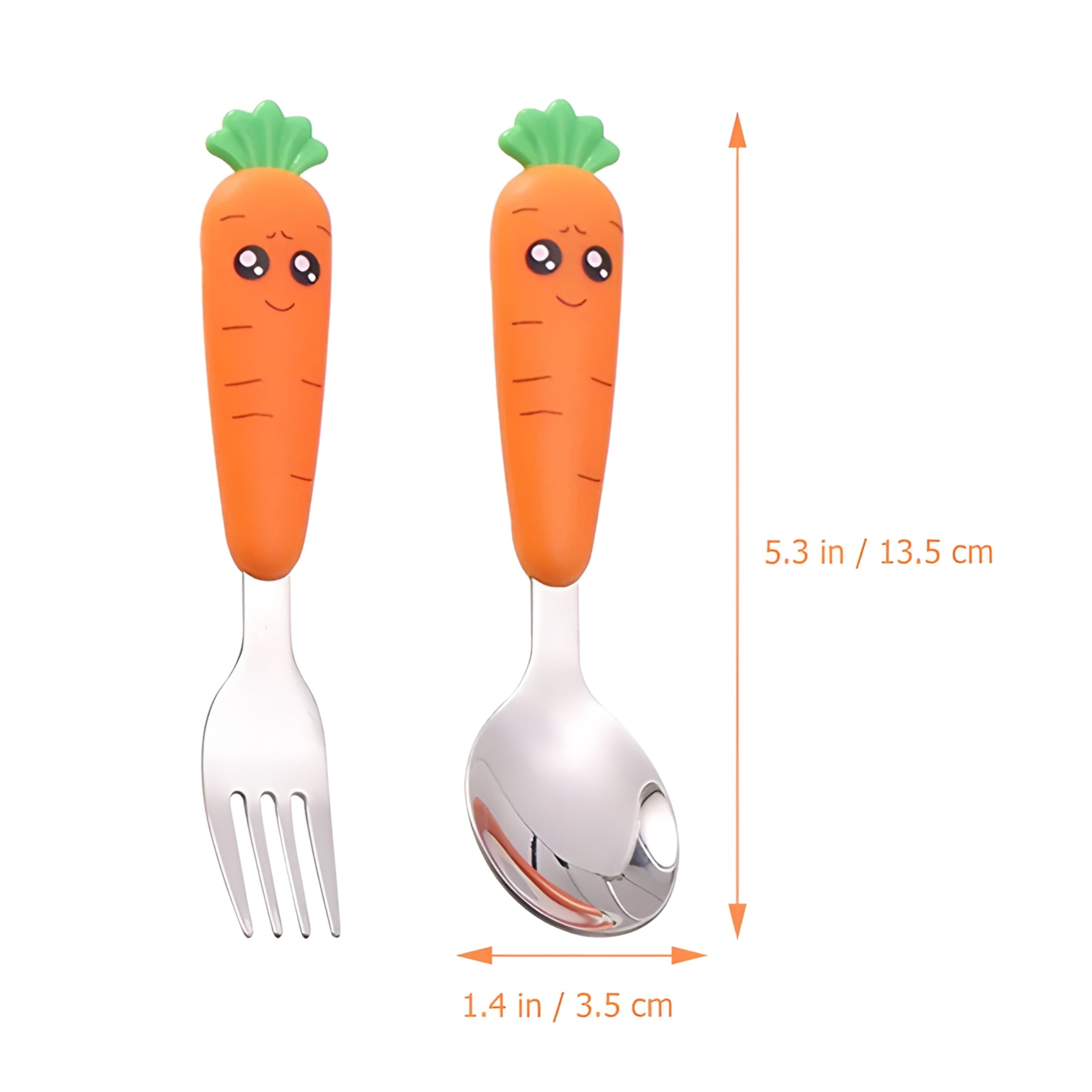 ACDANC 1 Set Toddler Utensils Baby Scraping Spoon Stainless Steel Fork Spoon Tableware