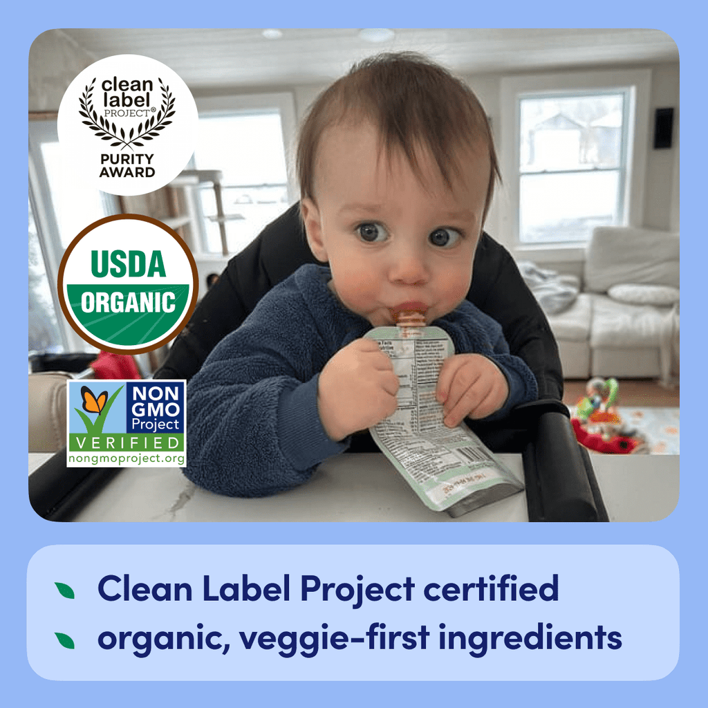 (12 pack) Cerebelly Organic Stage 2 Baby Food, Purple Carrot Blueberry Banana Smoothie, 4 oz, Pouch