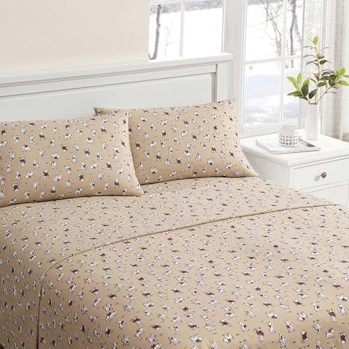 - Flannel Sheets Queen Size, Anti-Pilling & Wrinkle Resistant Cotton, Touchably Soft for All-Season Comfort - Bed Sheets with Matching Pillowcases & Fitted Sheet (Mulholland Plaid Blue)