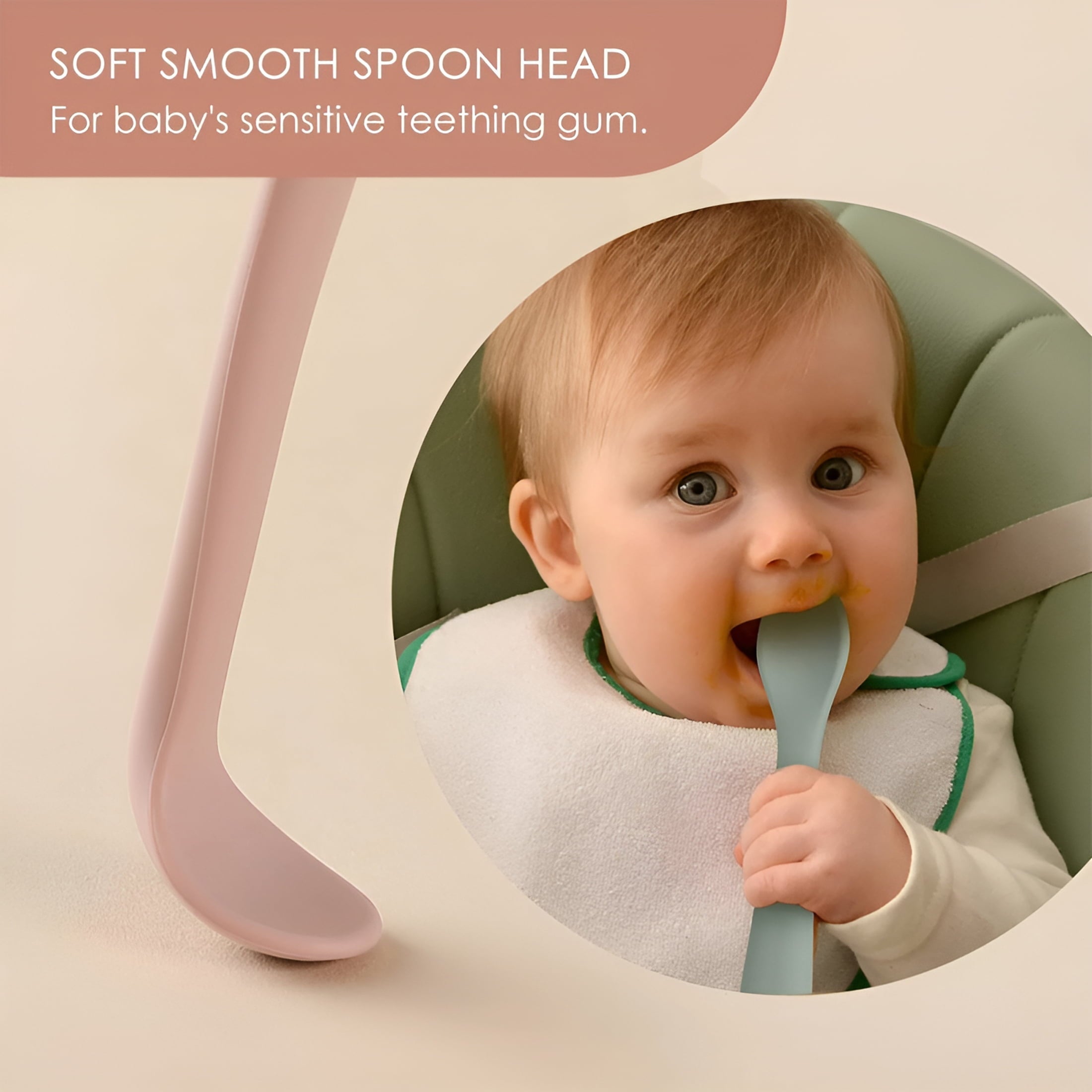 ACDANC 6Pcs 6.3Inch Silicone Feeding Spoons for First Stage Baby and Infant, Soft-Tip Easy on Gums | Training Spoon | Baby Utensils Feeding Supplies, Dishwasher & Boil-Proof