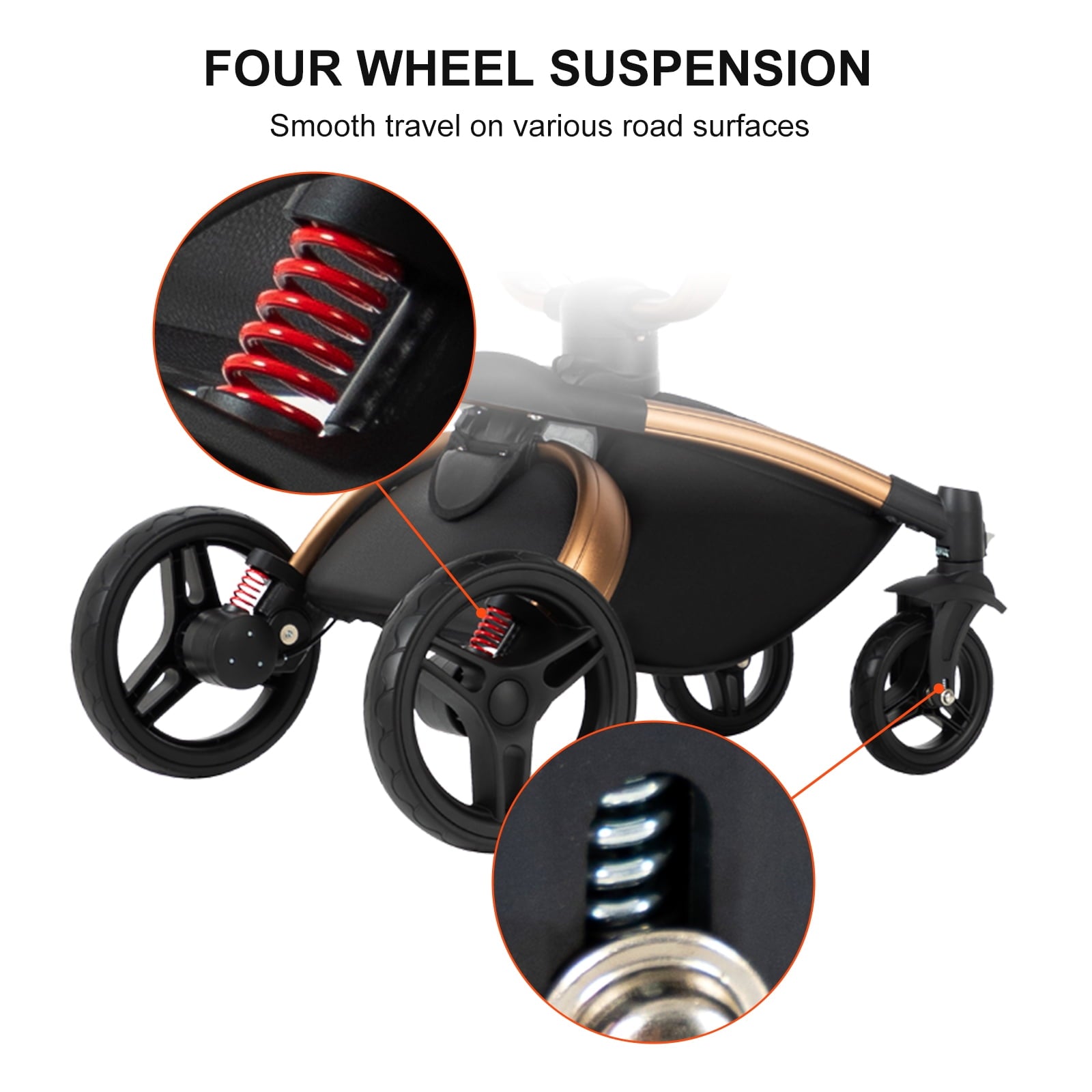 2 in 1 Convertible Baby Stroller ,Reversible Travel Stroller with Foldable Carriage,  Removable Bassinet Pram for Newborns,Infant,Unisex,BLACK