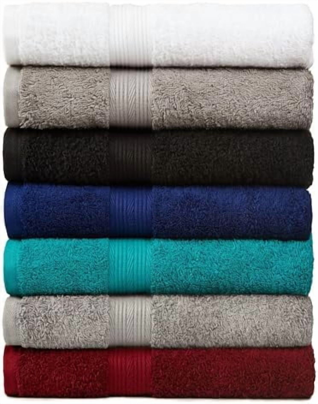 6 Piece Oversized Fade resistant Towel set, 100% Cotton towels for bathroom, soft and absorbent, 2 Bath Towels, 2 Hand Towels and 2 Washcloths bathroom towel set, Black