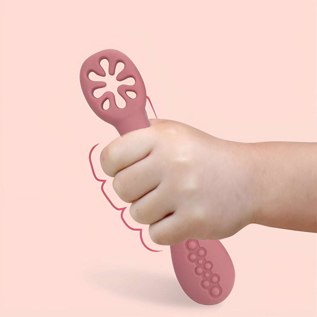 ACDANC 1Set Baby Spoon Food Grade Non-Deformable Silicone Toddler Feeding Training Spoon Utensils for Kids Silicone Baby Spoons